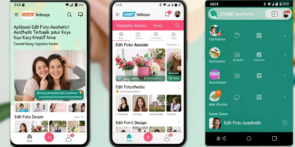Tampilan antarmuka aplikasi 55KBET yang user-friendly dan menarik.