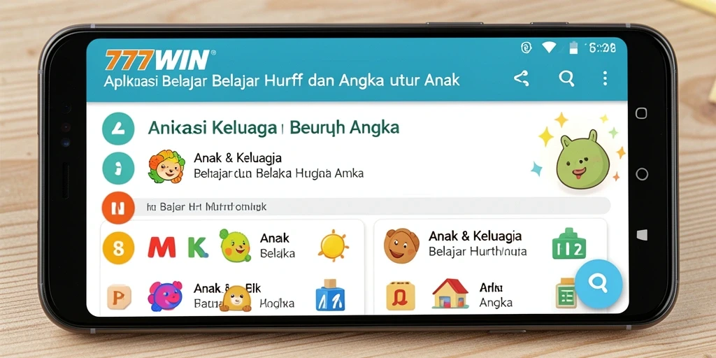 Tampilan antarmuka aplikasi 777WIN yang interaktif dan edukatif.