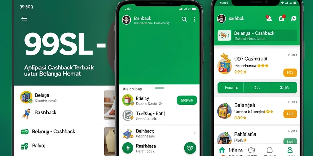 Tampilan utama aplikasi 99SL dengan fitur cashback yang menarik.
