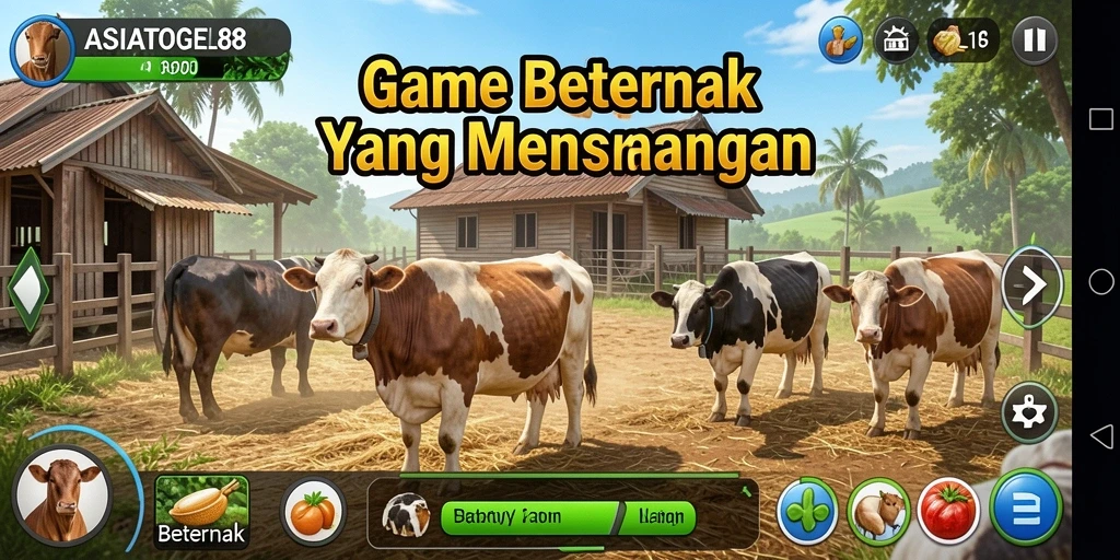 Antarmuka menarik dalam game Beternak ASIATOGEL88.