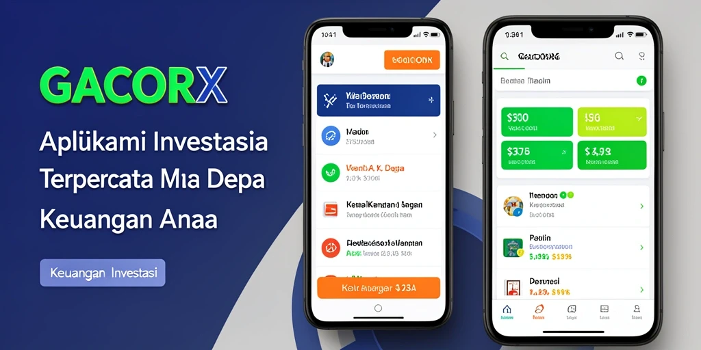 Antarmuka modern dan fungsional dari aplikasi GACORX untuk investasi.
