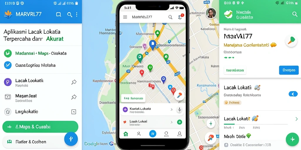 Tampilan antarmuka aplikasi Lacak Lokasi MARVRL77 yang intuitif dan informatif.