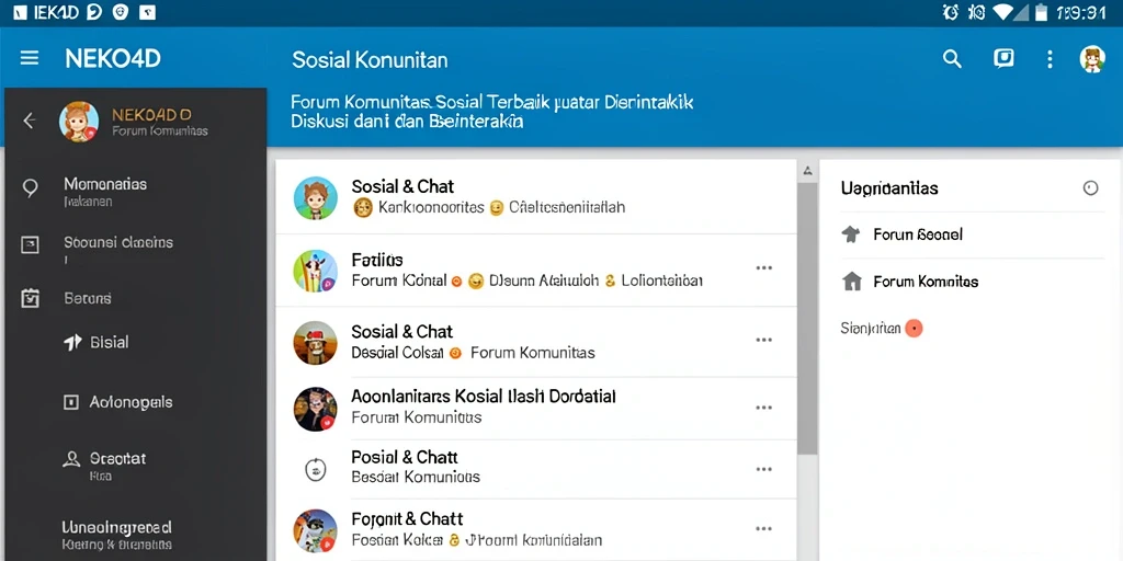 Tampilan antarmuka aplikasi NEKO4D yang menarik dan interaktif.