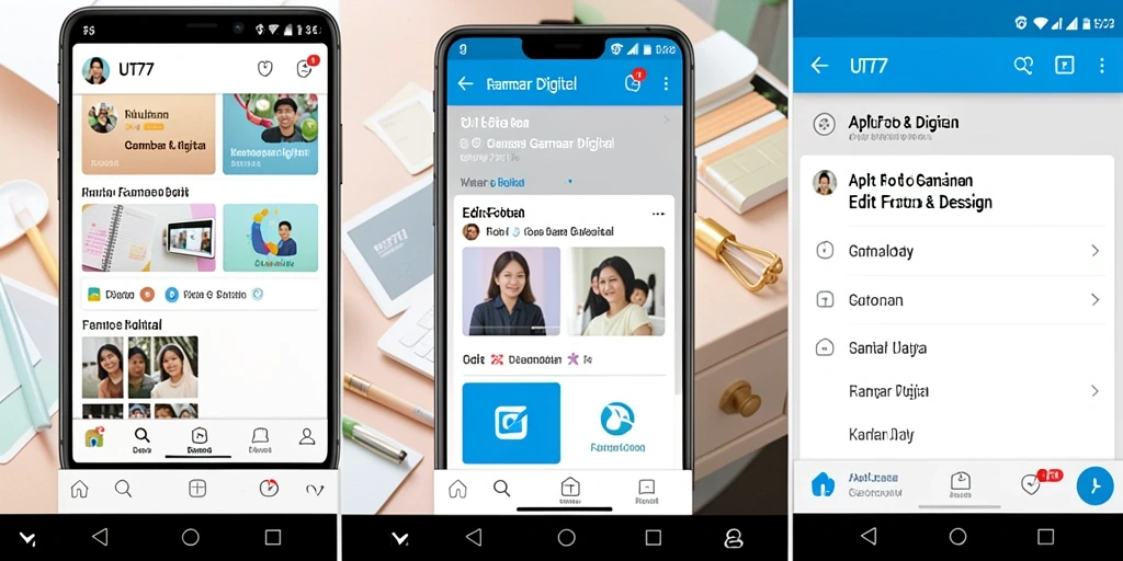 Antarmuka UT77 yang modern dan user-friendly untuk Gambar Digital.